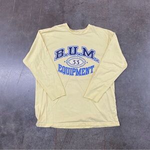 VTG BUM Equipment Yellow Long Sleeve Graphic Shirt Men’s Sz L